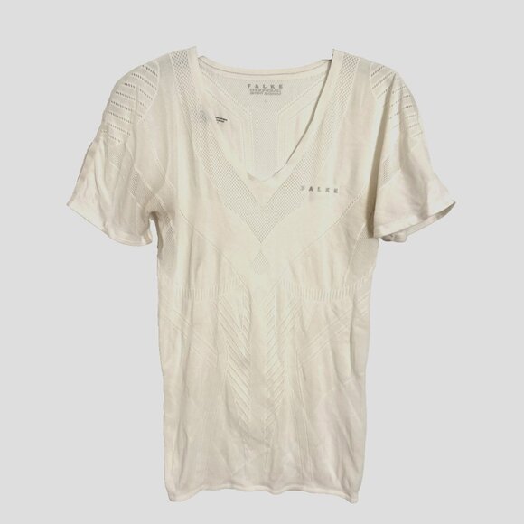 FALKE Ergonomic Sports System White V Neck Short Sleeve Top Size Large - Picture 10 of 10